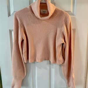 Wilfred Aritzia Pink Cropped Sweater- M
